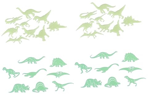 GALPADA Fluoreszierende Dinosaurier Wandaufkleber 4 Stück Kreative Grüne Wanddekoration aus PP Leuchtende Wandsticker für Kinderzimmer und Wohnzimmer fürs Kinderzimmer | Pp Material, Grüne Form, Selbstgemacht Nutzung, Fluoreszierend, für Wohnzimmer und Kinderzimmer