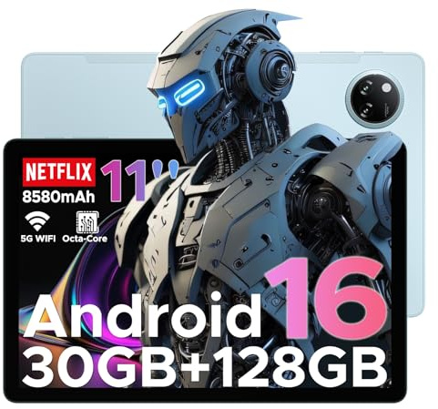 DOOGEE Tab A9 Pro+ Tablette Android 16, Tablette 11 Pouces Écran IPS 90Hz, 30 Go RAM + 128 Go ROM Ext. 2 to, Batterie 8580mAh, Octa-Core Unisoc T7200, Gemini AI, Caméras 13MP+5MP, WiFi 5