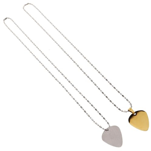 FUNOMOCYA 2 Stück Gitarren Pick Anhänger Halskette Teilig mit Personalisierbarem Design Geeignet für Gitarristen Leicht und Funktional Lange Kette Perfektes für Musikliebhaber