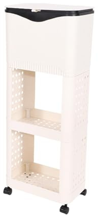 JISADER Cubo de Basura Multifuncional para Cocina, Espacioso, con Tapa, Doble Altura, móvil, Organizador de Almacenamiento, diseño Antideslizante, para hogar y apartamento