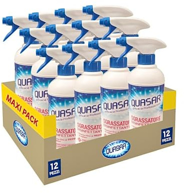 QUASAR TRIGGER SGRASSATORE DISINFETTANTE 580 ml - Efficace azione sgrassante e disinfettante di tutte le superfici - Confezione da 12 PEZZI - 12x580ml
