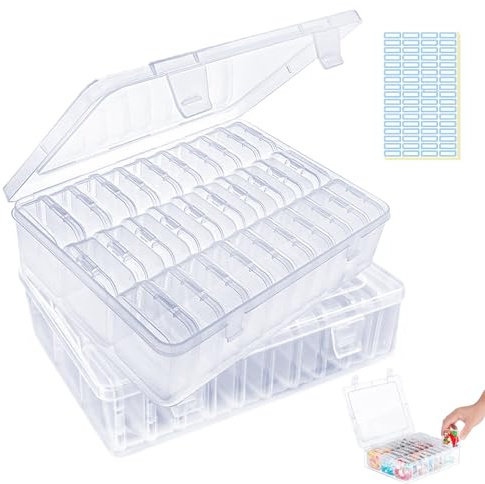 60 Stücke Kleine Aufbewahrungsboxen, kleine Quadratische Kunststoffbox, Perlen Organizer, Aufbewahrungsbox mit Deckel Kleine, Sortierbox, Transparent Sortierboxen für kleinteile Bastelartikel Schmuck