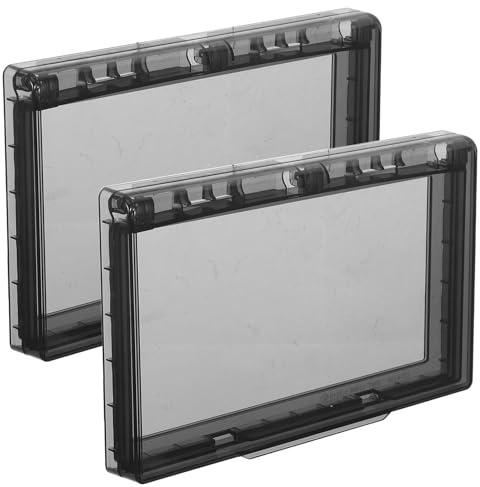 Alipis Lot de 2 Cache-Interrupteurs Ultra-Fins Noirs Autocollants Boîtier Étanche et Anti-Éclaboussures pour Prises Électriques de Salle de Bain Cuisine Protection Murale Solide et