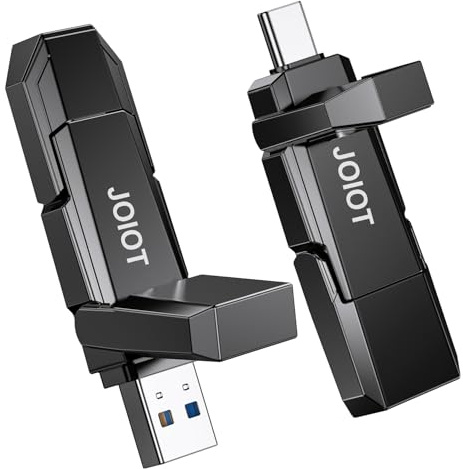JOIOT Clé USB C 512 Go jusqu'à 450 Mo/s Double Type-C et USB-A USB 3.2 Disque SSD USB-C compatible avec iPhone 15/16 Série Smartphone Tablette Ordinateur Portable Voiture Smart TV Console de Jeu