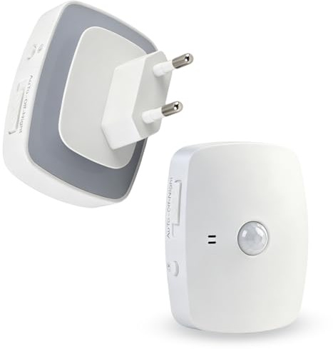 CQZYSM 2 Stück Nachtlicht Steckdose mit Bewegungsmelder, Warmweißes LED Nachtlicht mit Bewegungsmelder für Flur, Treppe, Schlafzimmer, dimmbar, energiesparend, automatische Lichtsteuerung