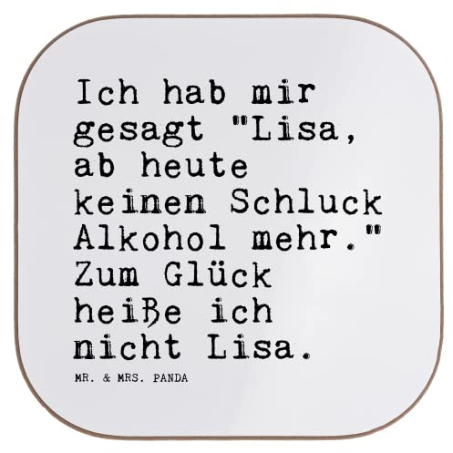 Mr. & Mrs. Panda Tischuntersetzer Ich hab Mir gesagt... - Geschenk, gläseruntersetzer, Tassenuntersetzer, Spruch Sprüche Weisheiten Zitate Lustig Weisheit Worte, Frau, Coaster, Trinkspruch, Saufen