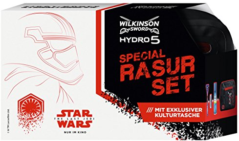 Wilkinson Sword Hydro 5 Rasurset Star Wars, mit Rasierer und 1 Rasierklinge und Protect Rasiergel, 200 ml und Kulturtasche