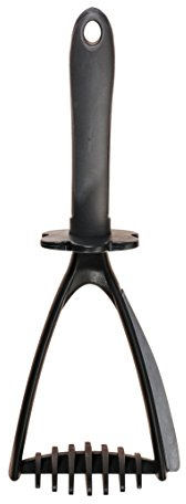 Kochblume Kartoffelstampfer | Silikon-Schaberlippe | Hitzebeständig | Spülmaschinenfest | 28,5 x 11cm | Farbe: anthrazit