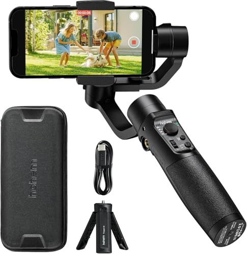 Hohem iSteady Mobile+ handhållen 3-axlad gimbalstabilisator för iPhone och Android smartphone - svart ISMP01B