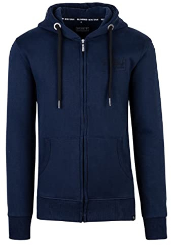 Spitzbub Herren Hoodie Pullover mit Kapuze Sweatjacke Zipper Kapuzenpullover mit Reißverschluss in Blau