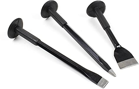 Wiltec set di 3 scalpelli a mano scalpello piatto, a punta, largo