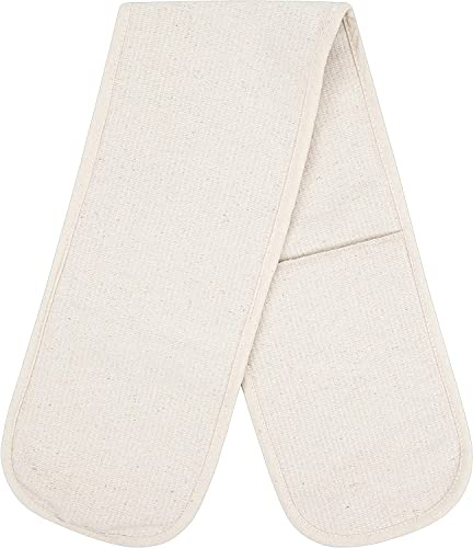 100% Cotton Professional Double Oven Glove Chef Catering Home Kitchen Cooks Restaurant Double Oven Cooking Gloves Heat Resistant Pot Holder Mitt 4 Sizes (17x91 cm)