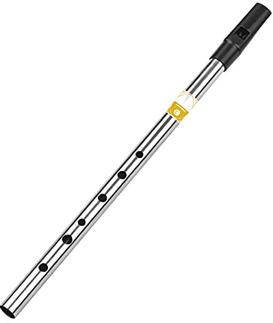 summina Irish Whistle Flute Key of C 6 Holes Flute Wind Musical Instruments for Beginners Intermediates Experts, Gold,Silver