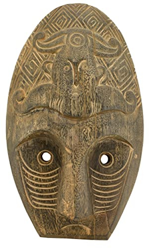 AUBRY GASPARD Masque ethnique en bois patiné