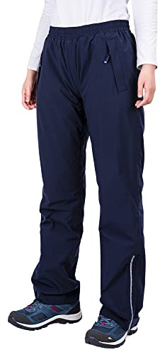 33,000ft Women's Waterproof Trousers Lightweight Rain Overtrousers Ladies Mesh Lined Windproof Rain Pants for Outdoor Fishing Hiking Rainwear Short Leg Navy Blue 12