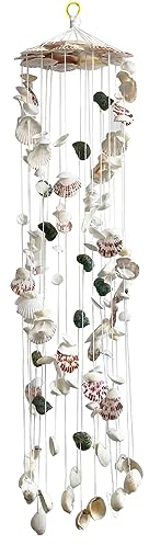 Fayemint Campanello a Vento, Campanelli Eolici All'Aperto, Campana a Vento con Conchiglia, Realizzato a Mano, per Balconi, Davanzali, Corridoi e Giardini