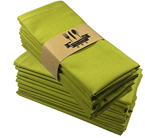 ZOYIEP Stoffservietten Leinenservietten,4/6 / 8er Set 100% Baumwolle und Leinen Servietten Stoff, Stoffservietten Leinen 40 x 40 cm Kitchen Stoffservietten Dekoration (Grün,4er Set)
