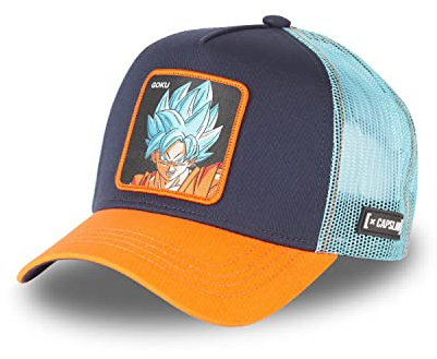 Tracker Kappe Herren Dragon Ball Super, Cap Herren, Goku, Natürlich, Schwarz/Blau/Orange, Einheitsgröße