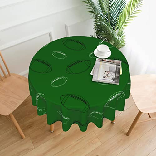 Runde Tischdecke, American Football Rugby Ball Tischdecke, waschbare Tischdecke für Picknick, Camping, Party, Essen, 152,4 cm