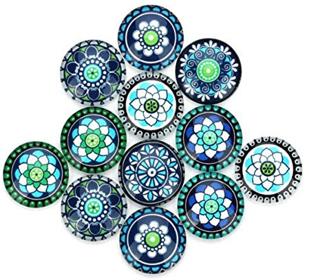 STOBOK 1 20 Stück blaues Glas Cabochons für die Schmuckherstellung schmuck glas charme Fliese Glasfleck Zubehör zur Schmuckherstellung Glasbaustein Edelsteinpaste Patch Material