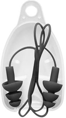 Generic 1 Pair Corded Ear Plugs Reusable Silicone Earplugs with String Sleep Noise Cancelling for Hearing Protection, Black