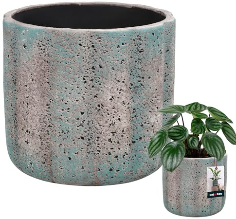 KOTARBAU® Blumentopf Keramik groß 1 Stück Unglasierte Keramik ⌀ 12 cm Höhe: 12,5 cm Blumenübertöpfe für innen Keramik Blumentopf Keramik Übertopf Blumentöpfe Zimmerpflanzen Orchideentopf Keramik