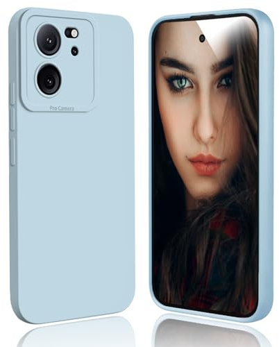 DESSEN Funda para Xiaomi 13T 5G / Xiaomi 13T Pro 5G Capa - Silicona Carcasa Antigolpes Protector Camara Móvil Case Cover Suave Delgada Bumper Anti-Huellas, Azul Claro