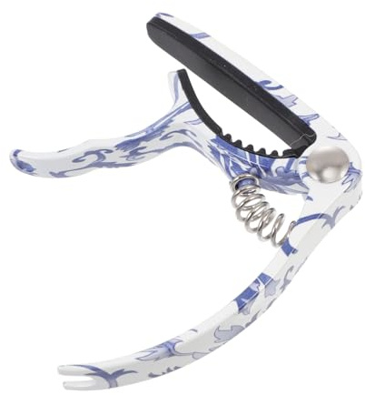 Zinc Alloy Capo for Ukulele and Mandolin Simple Design | Quick Installation, Wear-resistant Build, Chinese Style Pattern, for Beginners and Experienced Players Random Color