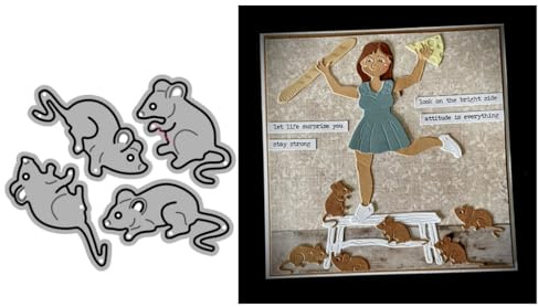Sredwtk Maus Stanzschablonen Tiere Metall Prägeschablonen Stanzformen Schneiden für DIY Karte Sammelalbum Scrapbooking Fotoalbum Deko Cutting Dies