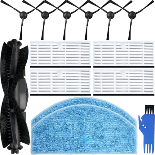 EATBALE Accessories Kit Replacement for Honiture G20, G20 Pro, for Tikom G8000, G8000 Pro, for Laresar Evol 3, 3s Robot Vacuum Cleaner, 1 Main Brush, 4 Filters, 6 Side Brushes, 2 Mop Clothes (13 Pcs)