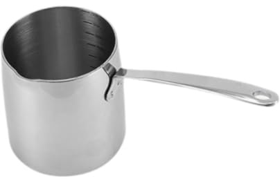 Sharplace Hot Oil Pot Saucepan 450ml Cookware Round Practical Nonstick Pancake Pot Skillet Pot for Restaurant Kitchen Induction Cooker, steel handle