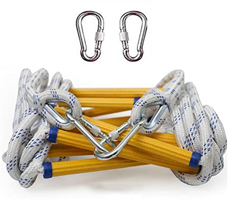 PNAJFUEL Strickleiter,Sicherheitsleiter,Feuerleiter, Notfall-Sicherheits-Seilleiterwichtskapazität Bis Zu 450Kg Nylon-Leiter/20M/65.6Ft