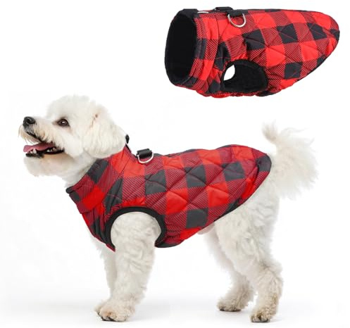 SCENEREAL Winter Hunde Jacke Hundemantel für kleine und mittelgroße Hunde | Warme Hunde Welpenjacke, Kaltes Wetter wasserdichte winddichte wasserdichte Schneekleidung Mantel mit Reißverschluss