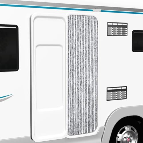 Xichuzi Insektenschutz-Vorhang, Fliegenvorhang, Fliegenschutz Tür, Balkontür Fliegengitter, Fiegengittertür, Weiß und Grau 56x185 cm Chenille