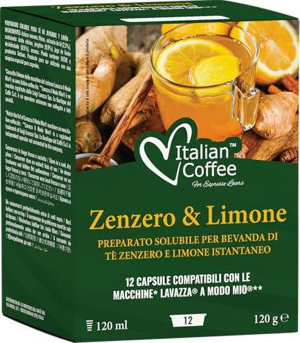 Italian Coffee 96 Capsule Zenzero & Limone Compatibile con Lavazza A Modo Mio
