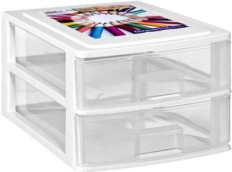Schubladenbox DIN A4 mit 2 Schubladen 35,5x26,5x18cm Kunststoff Tower Box