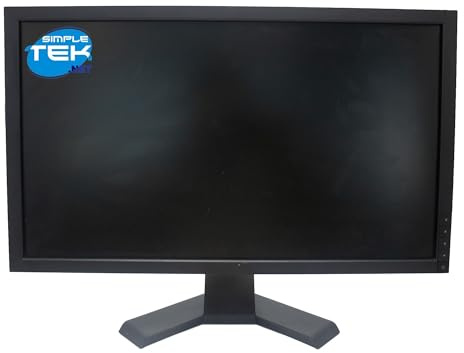 SIMPLETEK - 23 FHD Monitor LCD Display, Pannello VGA + DVI, VESA | Nero con Base | Cavo di Alimentazione + VGA Omaggio (Ricondizionato)