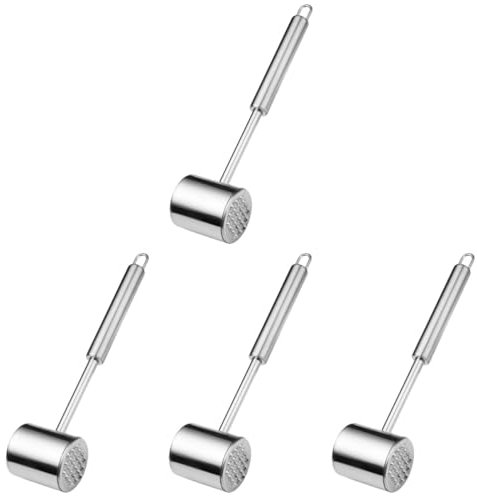 PRETYZOOM 4 Pz Martello per Carne Martellatore per Carne batticarne per batticarne Bacon macinino Mazze di Granchio Martello per batticarne Martello a Martello Acciaio Inossidabile Silver