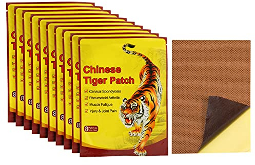 Lot de 80 patchs à base de plantes pour le corps - Tigre - Soulagement de la douleur - Pour le cou et les épaules - Soulagement de la douleur
