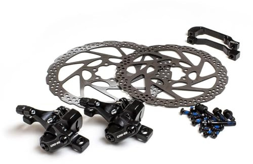 Clarks Cycle Systems CMD-25 E-Bike Mechanical Disc Brake Set, Including Rotors, IS Mounts, 180/160mm, Black