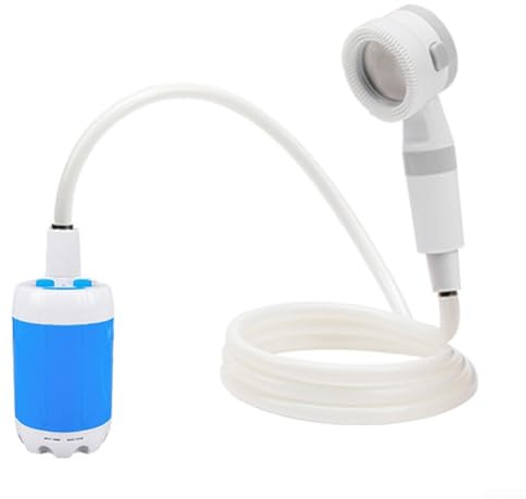 Yhenlovtt Battery Operated Portable Shower System With Spray Nozzle 5L/Min Flow Rate Outdoor Camping Shower Head For Travel