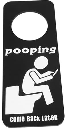 CIYODO Panneau de Porte de Toilettes Occupé Signalétique Amusante pour Salle de Bain Décoration Pratique Compatible avec Toutes Poignées de Porte Communication Claire