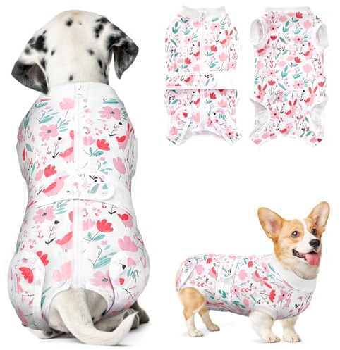 Eyein Dog Surgery Recovery Suit Female - Male Dog Surgical Bodysuit Abdominal Wounds Protector, Stop Licking Spay Shirt After Surgery Onesie with Zipper, Pet Cone E-Collar Alternative(XS)