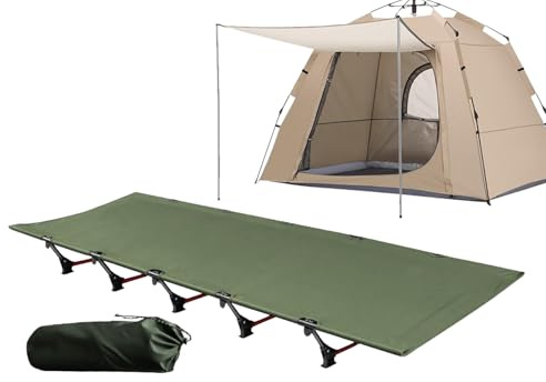 Cama De Camping - Cama De Campo Ultraligera | De Largo Daa Viaje Hasta | Farma De Aluminio Robusto Para Plegable Y Compacta, Festival O Emergencias, Máxima Capacidad De Carga Y Comodidad
