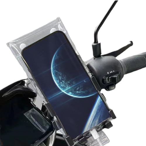 Motorcycle Phone Waterproof Bag, Clear Handlebar Cell Phone Case, High Sensitivity Charging Port Phones Cover, Rainproof Cover Compact and Portable, for Biking, Motorbike and Cycling