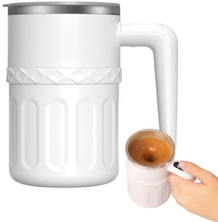 Wusideday Taza Con Automezclado,Vaso Inteligente Magnético Recargable con Tapa - Taza Para Leche Con Pantalla De Temperatura,para Viajes, Bebidas, Chocolate, Cafetería, Hogar, Cocina, Escritorio
