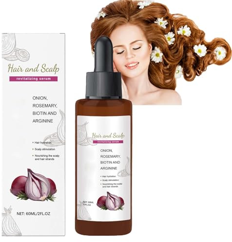 Sérum revitalisant pour le cuir chevelu,Sérum croissance capillaire l'oignon,la biotine et au romarin,Huile soin capillaire l'oignon et au Shampoings hydratants pour soin du cuir chevelu (1pcs)