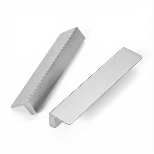 Goldenwarm 10 Stück Schrankgriffe 128mm Lochabstand, Möbelgriffe Griffleiste Edelstahl, Türgriff Schrankgriffe Aluminium Griffe für Küchenschränke, Silber