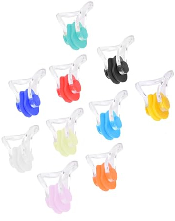 Akozon Clip per Naso da Nuoto Impermeabile in Silicone da 20 Pezzi in 10 Colori Forniture per Attrezzature da Nuoto per Bambini e Adulti, Clip da Naso per da 20 Pezzi in 10 Colori