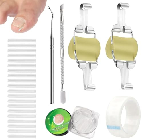 Juego De 25 Correctores Para Uñas Encarnadas Ajuste Seguro (Antideslizante) Fácil De Usar Ideal Para El Hogar Alivia El Dolor (Apto Para Uñas De 19 Mm a 21 Mm De Longitud)